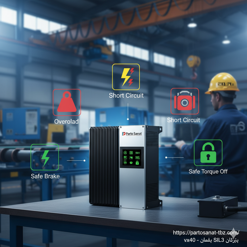 بررسی نقش اینورتر در ایمنی تجهیزات صنعتی (Overload, Short Circuit, Brake)